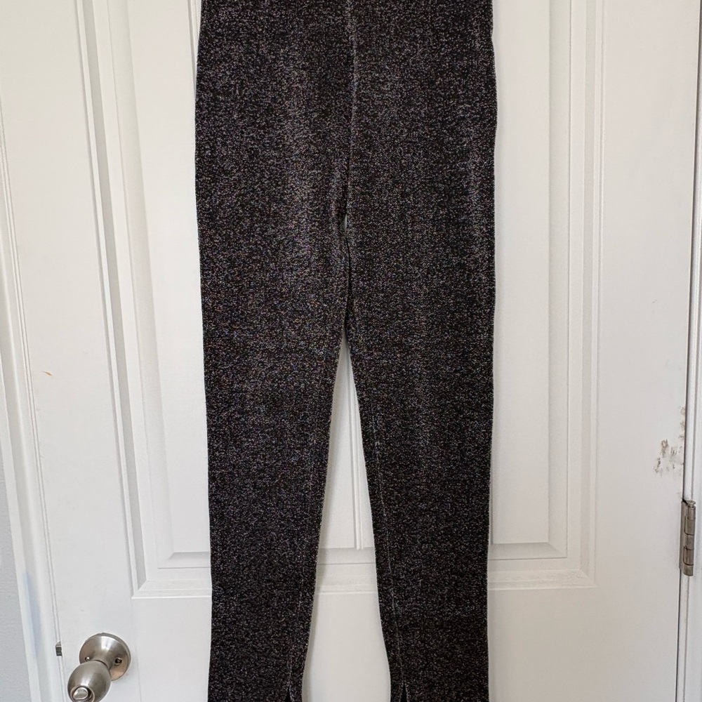 Zara Black and Silver Knit Leggings